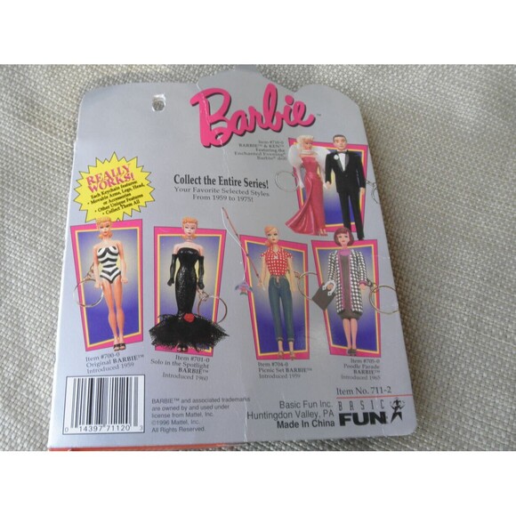 NEW VINTAGE 1996 by BASIC FUN,ENCHANTED EVENING BLONDE BARBIE DOLL KEYCHAIN (4") - Picture 9 of 9